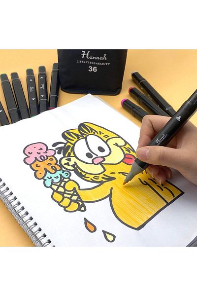 HANNAH 36 PIECES DOUBLE SIDED MARKER SET WITH BAG
