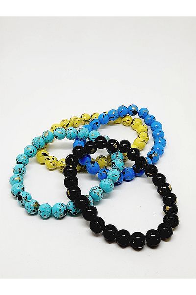Kusakli Set of 4 Mixed Glass Beaded Bracelets