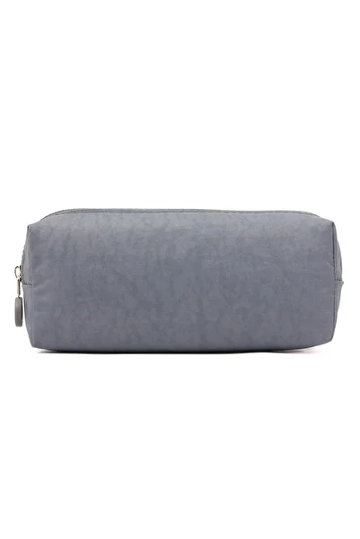 KAFF Gray Crinkle Fabric Single Compartment Washable Makeup Bag Suitable for Daily Use