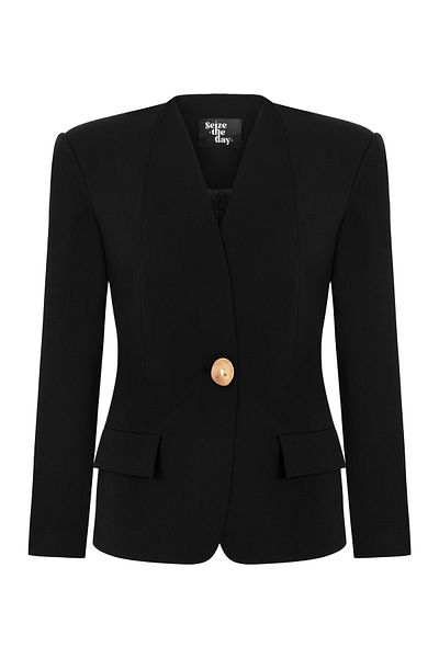 SEIZE THE DAY SASHA WOMEN'S GOLD BUCKET DETAILED FABRIC JACKET