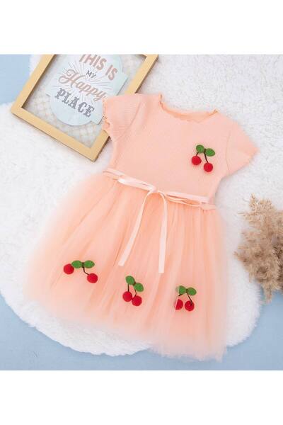 N3kafHediyelik فستان توتو للفتيات ومجموعة فم الجرو الكرز