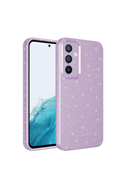 SBY TEKNOLOJİ حافظة متوافقة مع هاتف Galaxy A55، غطاء قطني فاخر فضي مع حماية ل...