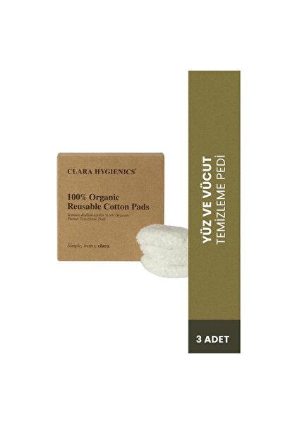 Clara Hygienics Yeniden Kullanılabilir %100 Organik Pamuk Makyaj Temizleme Pe...