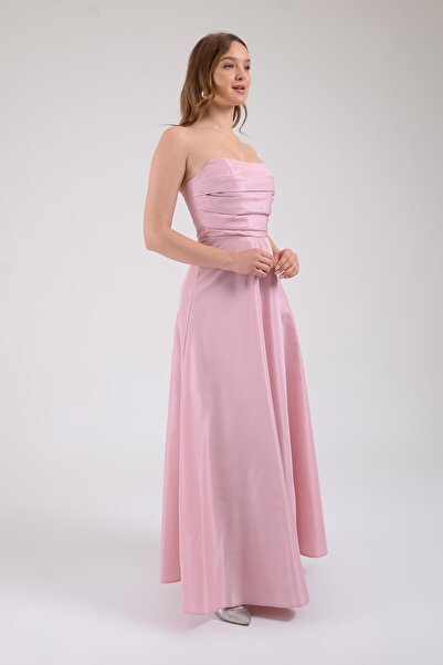 SpringStore Strapless Powder Taffeta Evening Dress