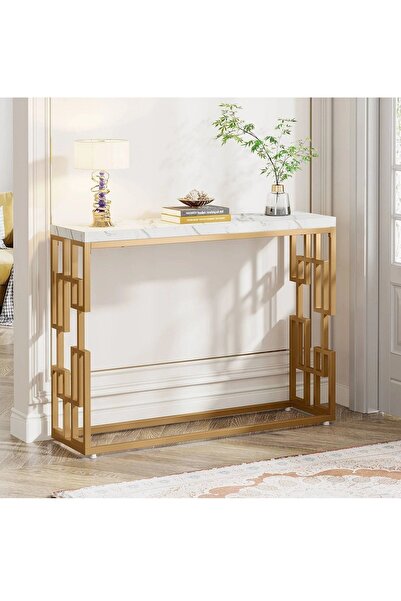 TOLIAHOME Modern Gold Renk Metal İskeletli Özel Tasarım Dresuar ve Konsol