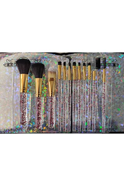 newnet Make Up Brush 12'li MAkyaj Fırçası Seti - Kaş tarağı ve Kaş Dağıtıcı Dahil