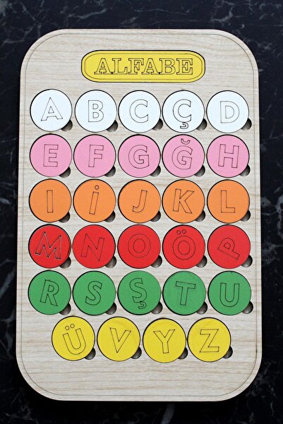 les doyen Eğitici Ahşap Türkçe Alfabe Montessori Bul Tak Yöntemi