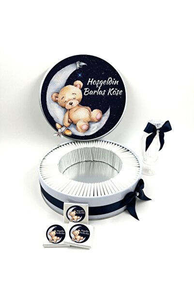 TuNa Chocolate 100 Adet Ayıcık Temalı Isme Özel Erkek Bebek Çikolatası