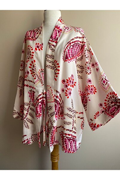 ki-nua studio Oversize Önden Bağlamalı Unisex Kimono Ceket - Çok Renkli