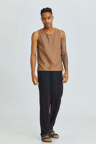 Clandestino Black Bohemian Men's Trousers - Double Leg