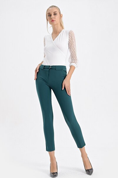 Jument Παντελόνι από ύφασμα Lycra με χοντρή ζώνη και πόρπη σε σχήμα D, μήκους...