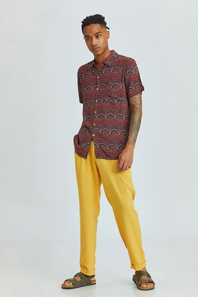 Clandestino Yellow Bohemian Men's Double Leg Trousers