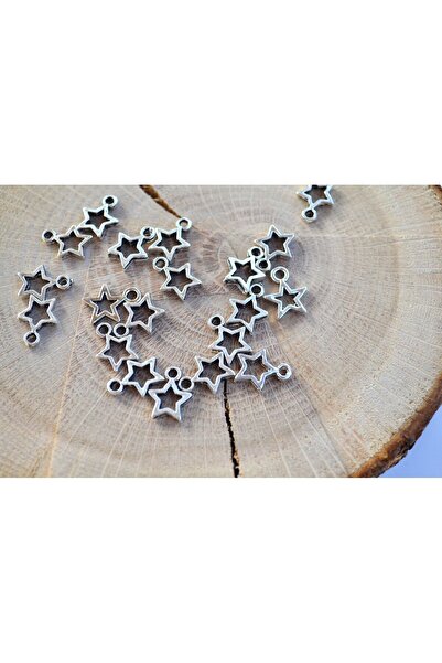 FlowerAksesuar 20 Adet - 10 Mm Yıldız Sallantı Uç, Kolye Ucu Yıldız, Charm Yı...