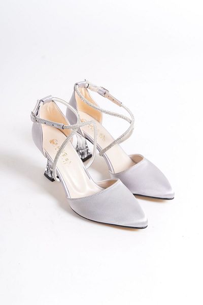 moda gim pantofi cu toc transparent cu piatră în cruce