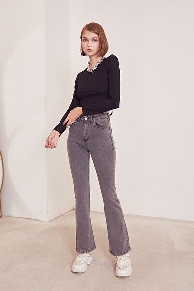 Lixera Іспанські антрацитові джинси з високою талією та еластичною стрічкою д...