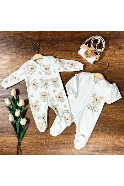 Renkli Puset 2-Piece Organic Zippered Baby Sleeping Bag Koala