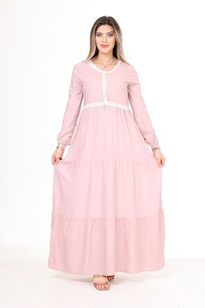 mervemoda Γυναικείο καλοκαιρινό μακρυμάνικο φόρεμα