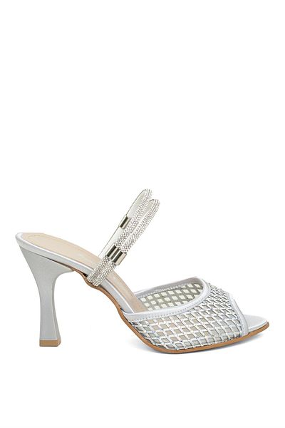 Ayakkabı Fuarı Elit 24YBsk89T - Pantofi de rochie de seara argintii pentru dama