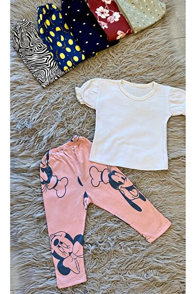 enes baby طقم تي شيرت أبيض منقوش مكون من قطعتين