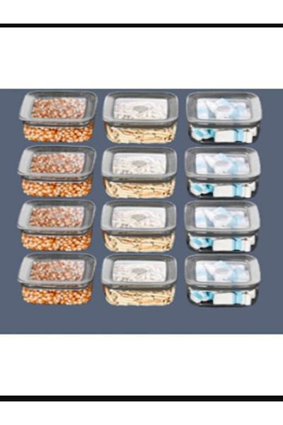 VİP AHMET 12 Pcs 350ml Vi̇pahmet Water Series Vacuum Storage Container