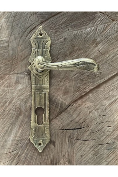 DMR PİRİNÇ ANTİK SARI KAPI KOLU YALE KOL ANTİK KAPI KOLU EL YAPIMI