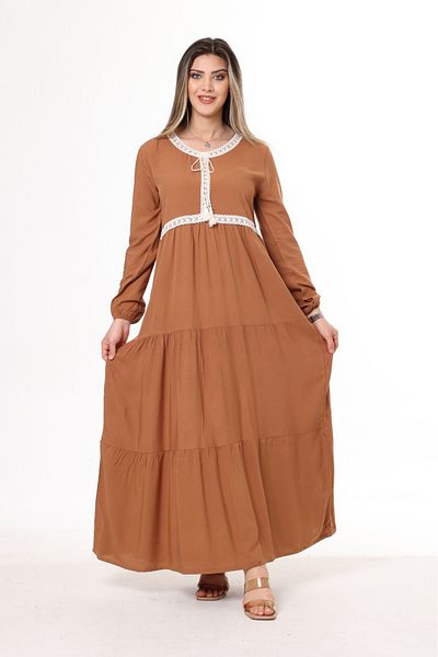 mervemoda Long Sleeve Summer Women's Dress