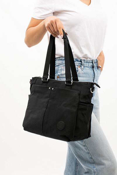 By Hakan Sn-4000 Black Crinkle Shoulder & Handbag - Shoulder Bag