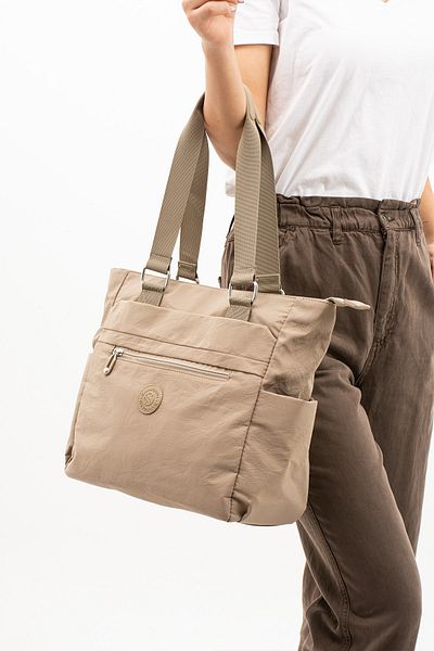 By Hakan Sn-4003 Crinkle Beige Τσάντα ώμου, χεριού και ώμου - Καθημερινή χρήση