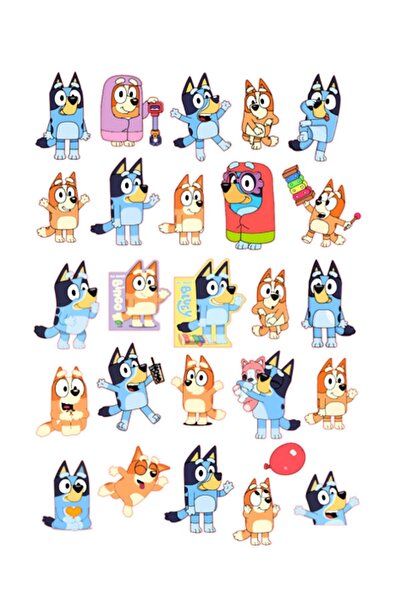 Gigglywings Bluey ve Bingo Sticker,Çıkartma,Etiket Yüksek Kaliteli Yırtılmaz ...