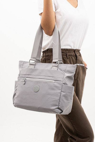 By Hakan Sn-4003 Crinkle Grey Shoulder and Handbag - Καθημερινή χρήση