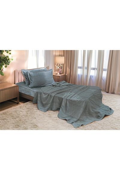 Altınbaşak RIVER 3 Piece Single Pike - 170x230 cm, Fittd.Crossbow and Pillow Case Set 100% Cotton