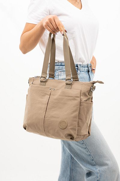 By Hakan Sn-4000 Crinkle Beige Τσάντα ώμου, χεριού και ώμου