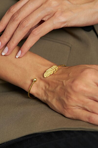 Agai Silver Zarif Tüy Model Altın Kaplama El İşçiliği Gümüş Bilezik