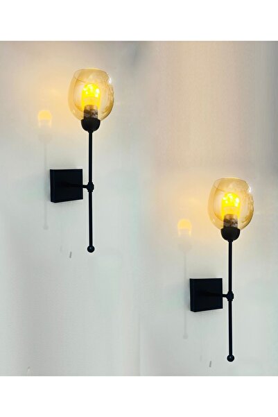 gaziantepavize Feza Balcamlı Şarjlı Pilli Metal Siyah Aplik - 2 Adet Aplik - ...