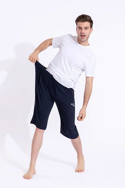 SuFd E Ticaret Navy Blue Unisex Capri Shorts - Cotton, Large Size