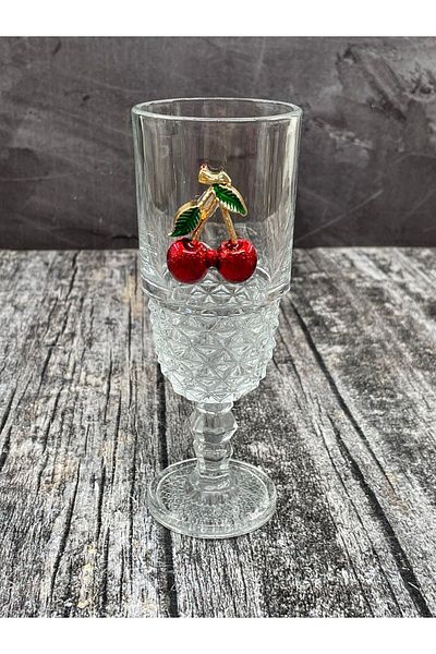 YzHome Single Crystal Glass Cherry Coffee Side Cup Cocktail Soft Drink Cup 220ml