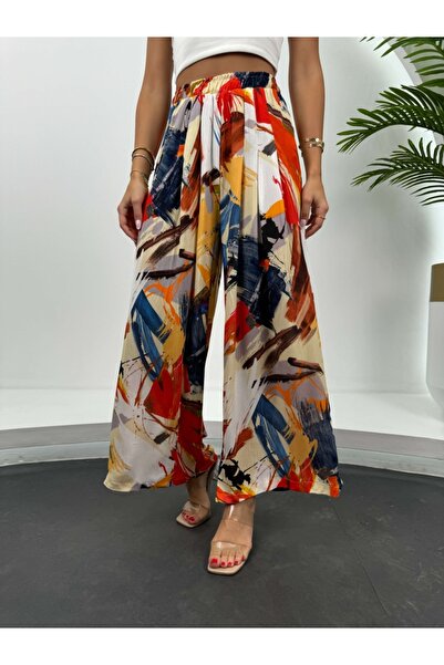 Elif Özbey Butik Mintás színes bő nadrág