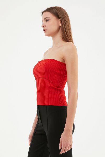 MA ananas Strapless Corded Blouse Bustier