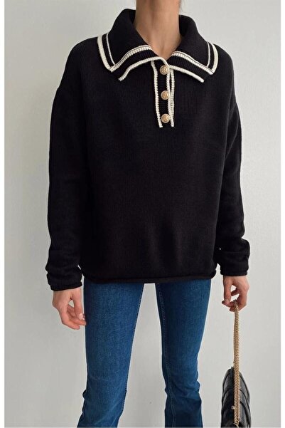 De Pose Pulover de damă cu guler cămașă