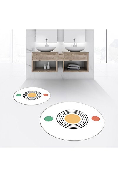 Hey Home طقم مقعد مرحاض دائري مزدوج مطبوع رقميًا وغير قابل للانزلاق وقابل للغ...