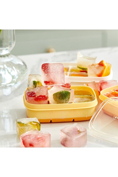 SAVORYHOME 6 Bölmeli küçük Boy Silikon Buz Kalıbı kapaklı- 6'lı Silikon Kare ...