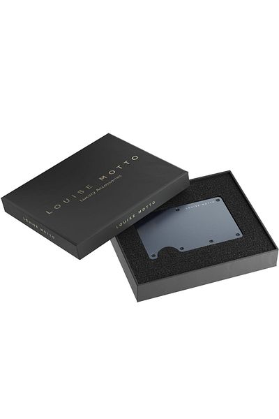 Louise Motto Cardx - Burano Clips - Portofel și suport pentru carduri de nouă generație - Portofel minimalist din metal - Protecție RFID (GRI)