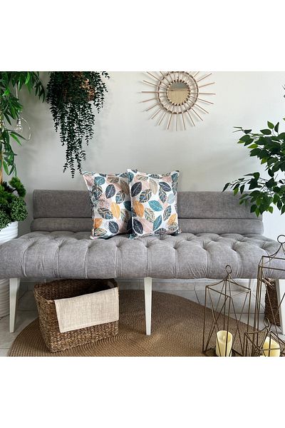 desen izmir Κάλυμμα μαξιλαριού ριχτάρι New Season Soft Leaf Pattern - Πακέτο 2 Ειδικά Ραμμένο