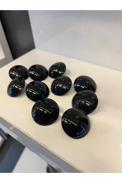 Taşkın Aksesuar 10 Pcs Black Handle Button - 2.5cm Plastic Accessory Ornamental Pillow Seat Throw Pillow Coat Cardigan Decor