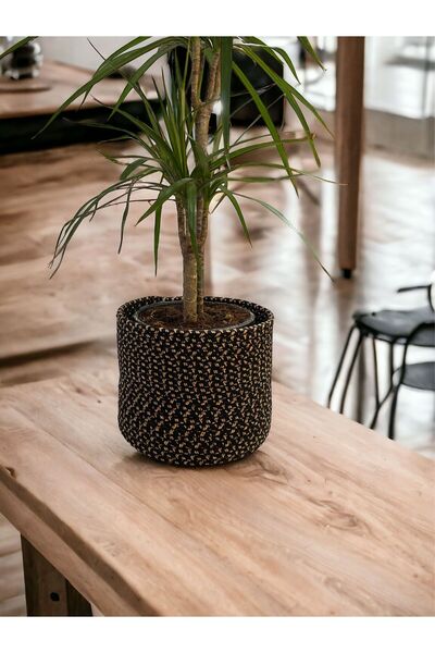 Genel Markalar dekoratif jüt hasır saksılık havluluk organizer 15x15 cm