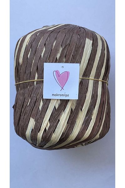 Makromİps PREMIUM MIX SOFT RAFFIA - 50gr 65m Soft Bag, Multicolored and Natural Marbled