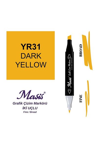 Masis 31 Intense Yellow Double Ended Graphic Pen