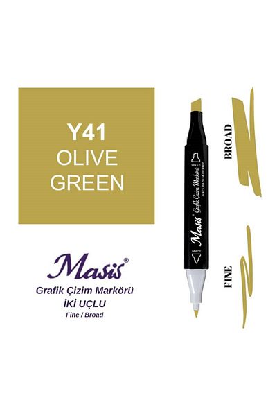 Masis Olive Green 41 Model Double Ended Graphic Pen