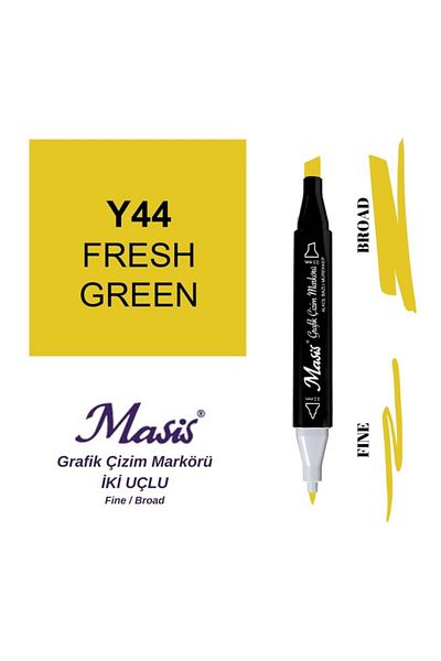 Masis 44 Vivid Yellow Double Ended Graphic Drawing Pen