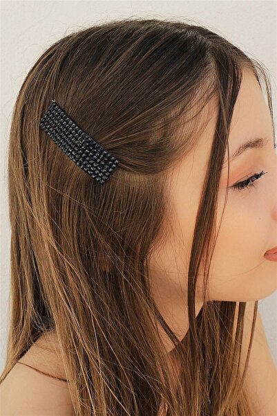 GÜLPEŞE Siyah Taş Yan Çıt Çıt Toka